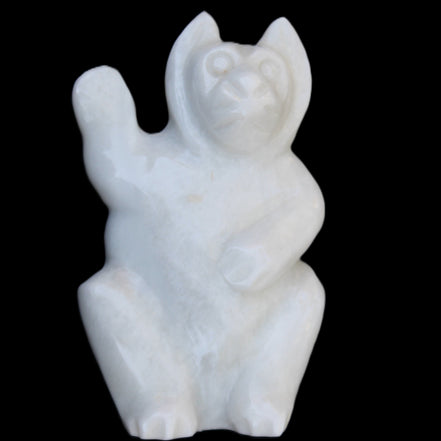 White Jade hand-carved Cat 80*41*132mm 642g in sunlight - Rocks and Things Store