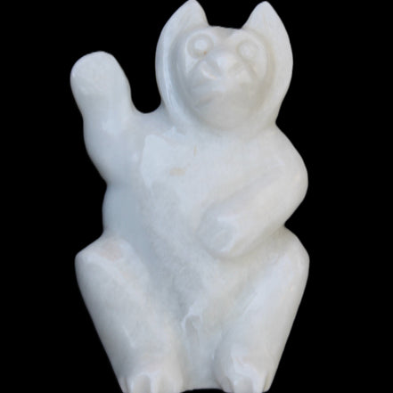 White Jade hand-carved Cat 80*41*132mm 642g in sunlight - Rocks and Things Store
