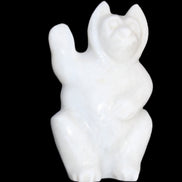 White Jade hand-carved Cat 80*41*132mm 642g in sunlight - Rocks and Things Store