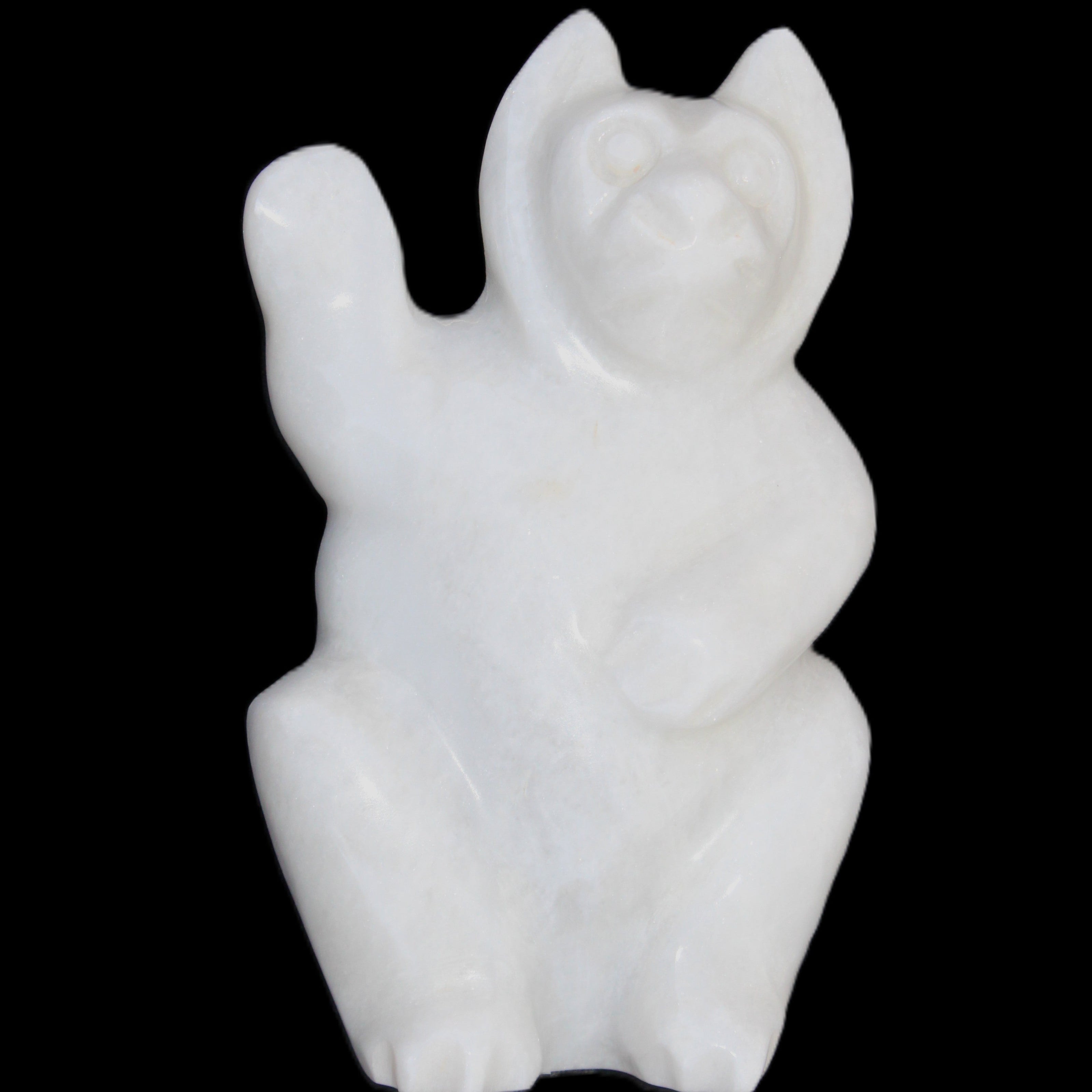 White Jade hand-carved Cat 80*41*132mm 642g in sunlight - Rocks and Things Store
