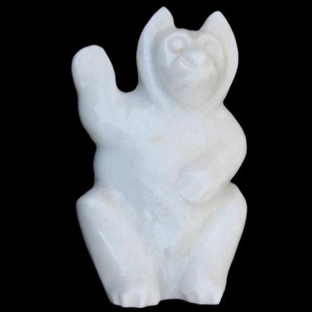 White Jade hand-carved Cat 80*41*132mm 642g in sunlight - Rocks and Things Store