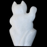 White Jade hand-carved Cat 80*41*132mm 642g in sunlight - Rocks and Things Store