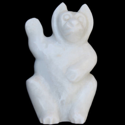 White Jade hand-carved Cat 80*41*132mm 642g in sunlight - Rocks and Things Store
