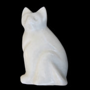 White Jade hand-carved Cat 61*40*106mm 407g in sunlight - Rocks and Things Store