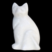 White Jade hand-carved Cat 61*40*106mm 407g in sunlight - Rocks and Things Store