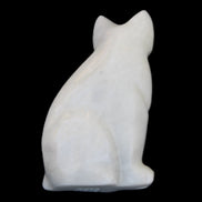 White Jade hand-carved Cat 61*40*106mm 407g in sunlight - Rocks and Things Store