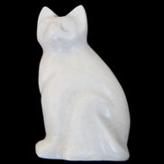 White Jade hand-carved Cat 61*40*106mm 407g in sunlight - Rocks and Things Store