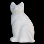 White Jade hand-carved Cat 61*40*106mm 407g in sunlight - Rocks and Things Store