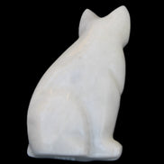 White Jade hand-carved Cat 61*40*106mm 407g in sunlight - Rocks and Things Store