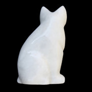 White Jade hand-carved Cat 61*40*106mm 407g in sunlight - Rocks and Things Store