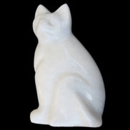 White Jade hand-carved Cat 61*40*106mm 407g in sunlight - Rocks and Things Store