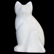 White Jade hand-carved Cat 61*40*106mm 407g in sunlight - Rocks and Things Store