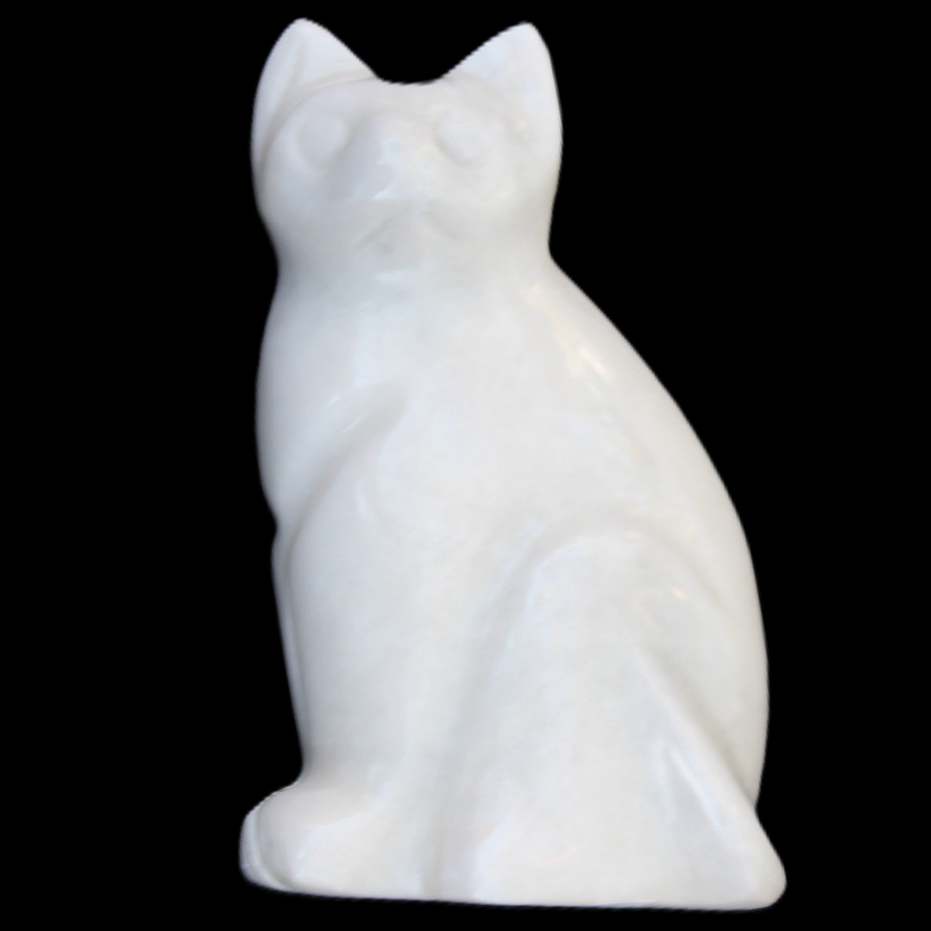 White Jade hand-carved Cat 61*40*106mm 407g in sunlight - Rocks and Things Store