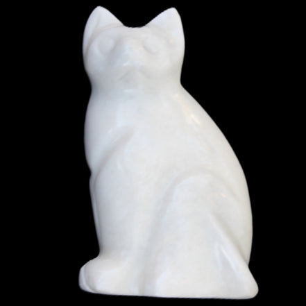 White Jade hand-carved Cat 61*40*106mm 407g in sunlight - Rocks and Things Store