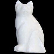 White Jade hand-carved Cat 61*40*106mm 407g in sunlight - Rocks and Things Store