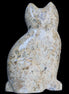Fossil rock hand-carved Cat 76*48*124mm 407g in sunlight - Rocks and Things Store