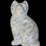 Fossil rock hand-carved Cat 76*48*124mm 407g in sunlight - Rocks and Things Store