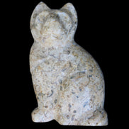 Fossil rock hand-carved Cat 76*48*124mm 407g in sunlight - Rocks and Things Store