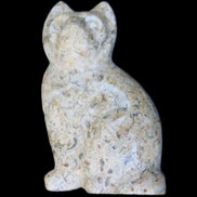 Fossil rock hand-carved Cat 76*48*124mm 407g in sunlight - Rocks and Things Store