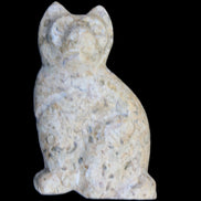 Fossil rock hand-carved Cat 76*48*124mm 407g in sunlight - Rocks and Things Store