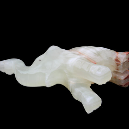 Afghan Jade hand-carved Elephant 78*33*111mm 248g in sunlight - Rocks and Things Store