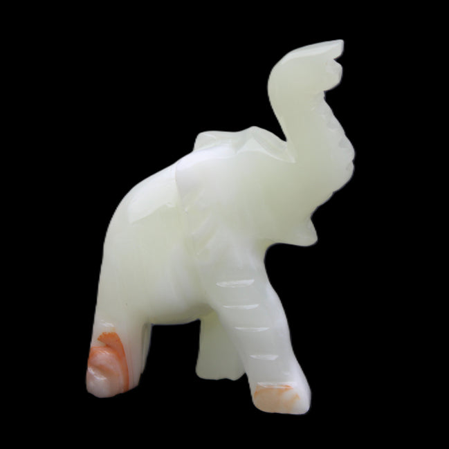 Afghan Jade hand-carved Elephant 65*29*111mm 225g in sunlight - Rocks and Things Store