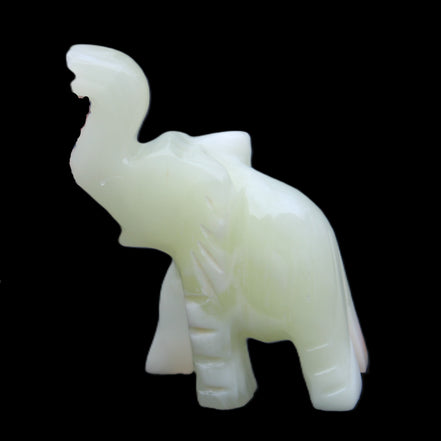 Afghan Jade hand-carved Elephant 65*29*111mm 225g in sunlight - Rocks and Things Store
