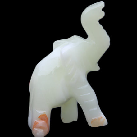Afghan Jade hand-carved Elephant 65*29*111mm 225g in sunlight - Rocks and Things Store
