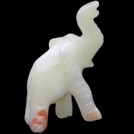 Afghan Jade hand-carved Elephant 65*29*111mm 225g in sunlight - Rocks and Things Store