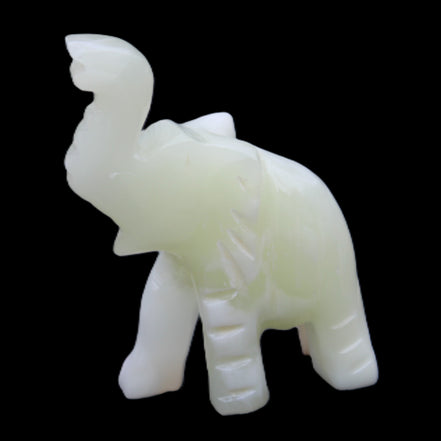 Afghan Jade hand-carved Elephant 65*29*111mm 225g in sunlight - Rocks and Things Store