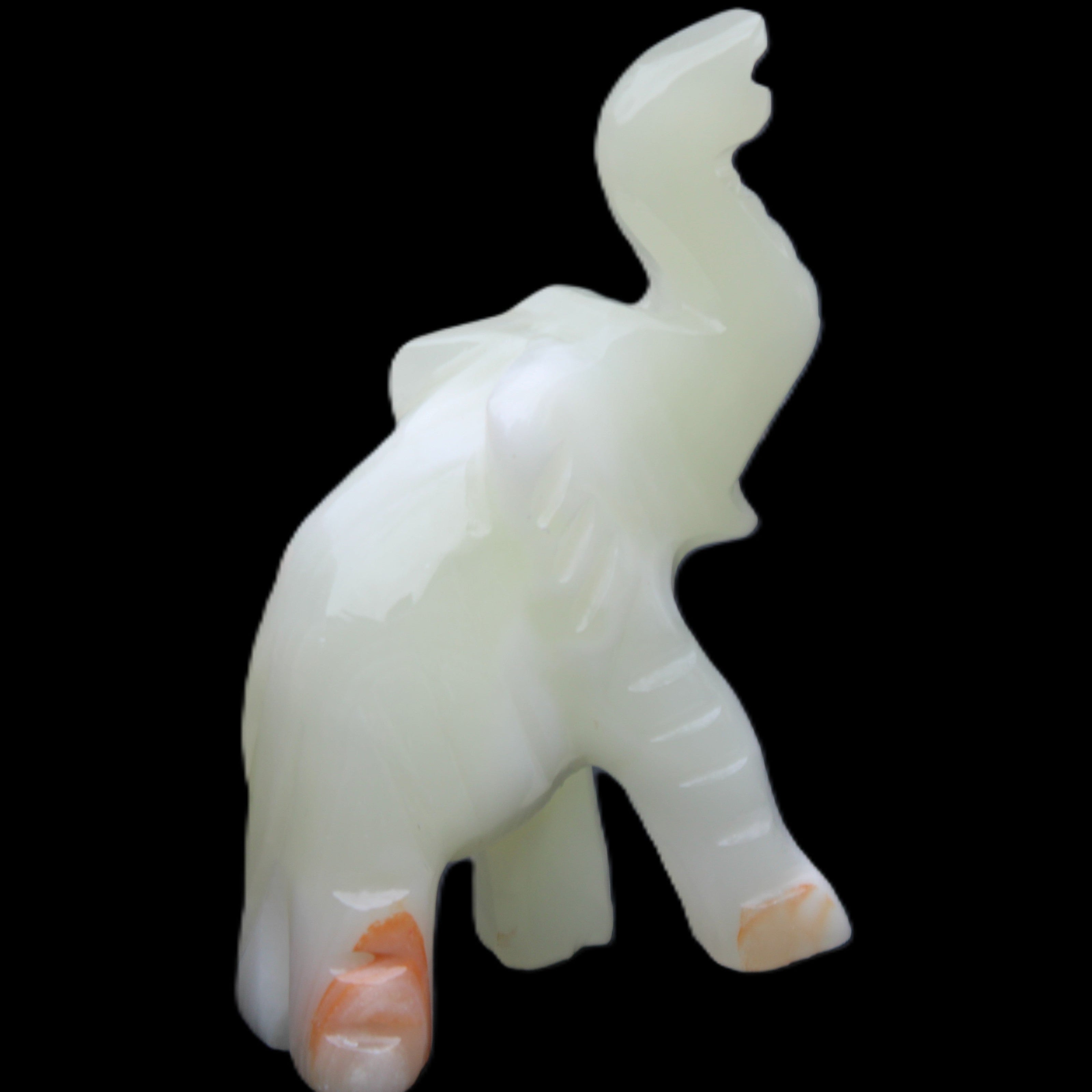 Afghan Jade hand-carved Elephant 65*29*111mm 225g in sunlight - Rocks and Things Store