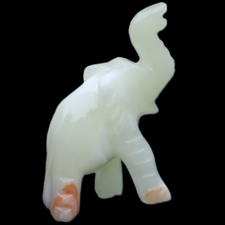 Afghan Jade hand-carved Elephant 65*29*111mm 225g in sunlight - Rocks and Things Store
