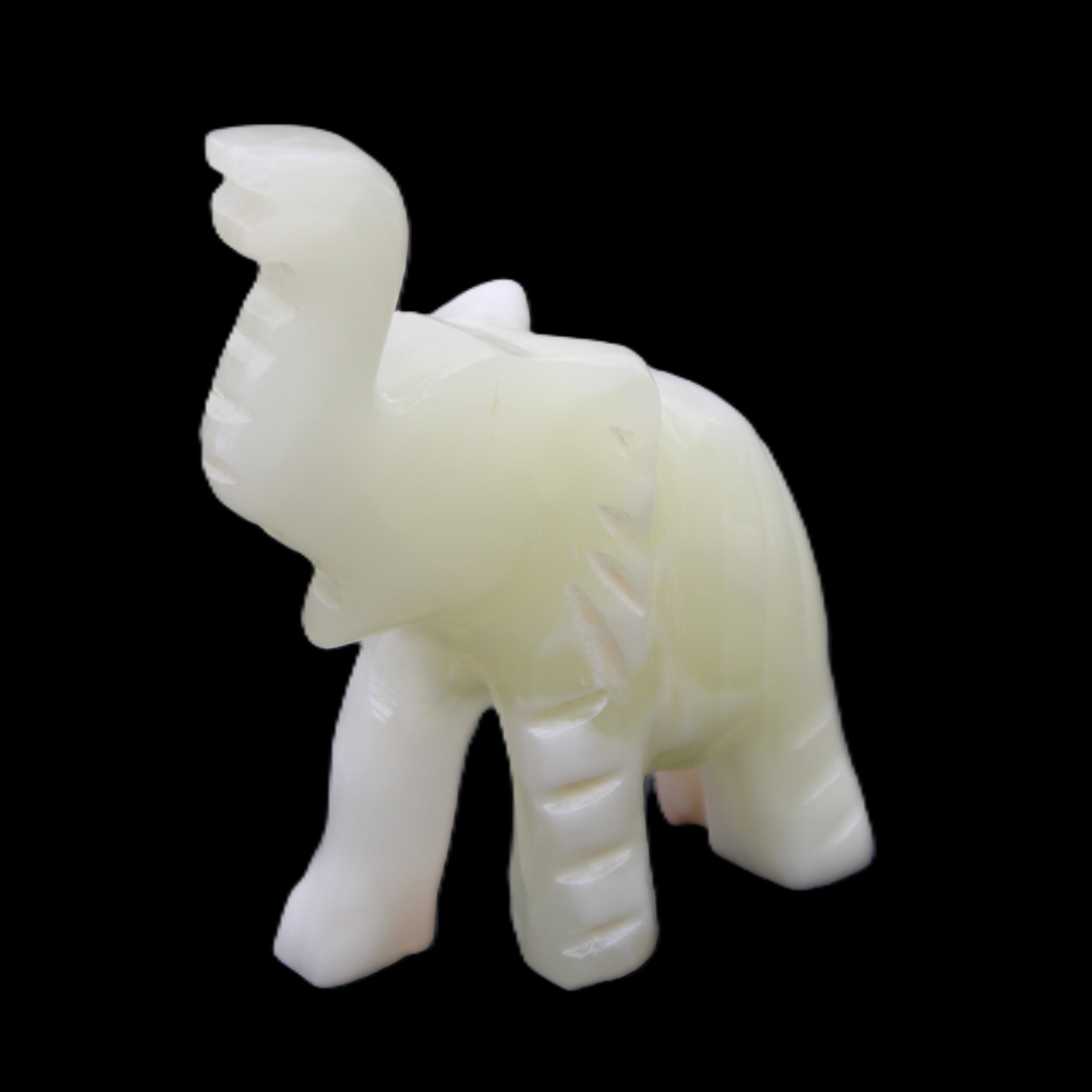 Afghan Jade hand-carved Elephant 65*29*111mm 225g in sunlight - Rocks and Things Store