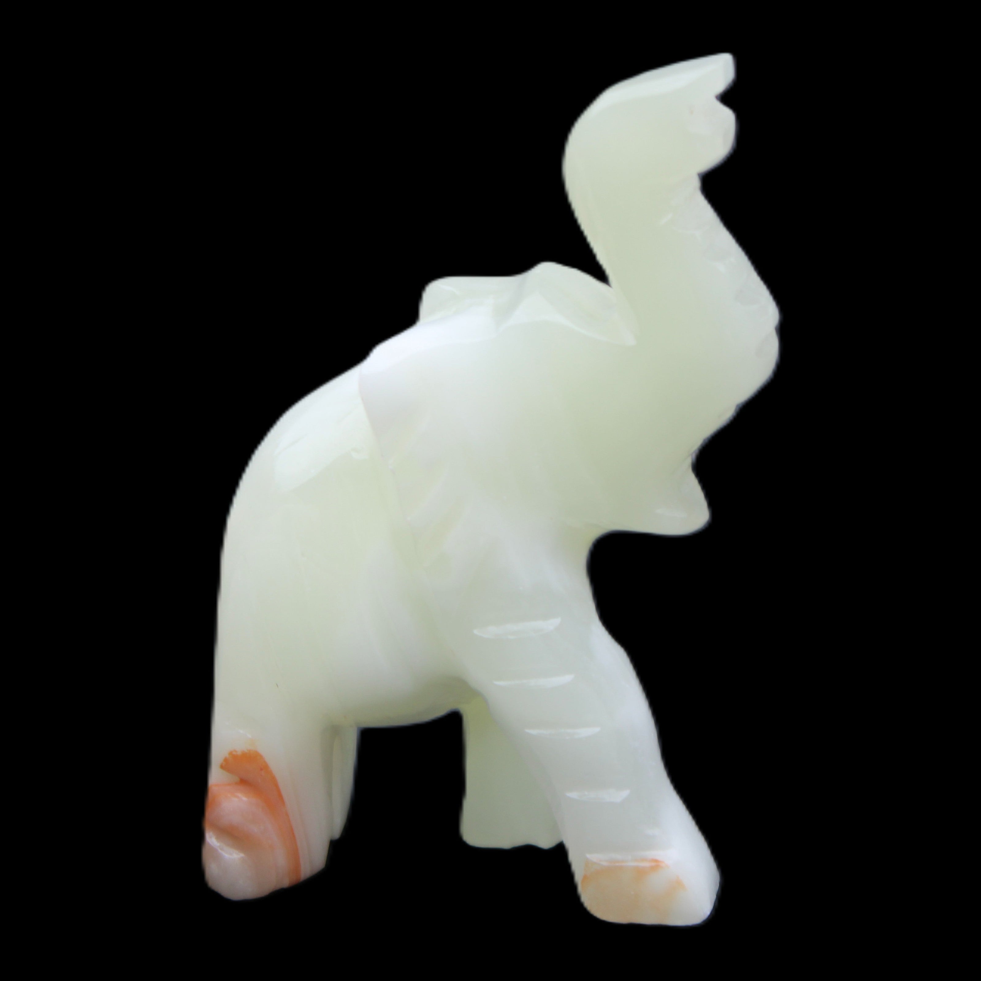 Afghan Jade hand-carved Elephant 65*29*111mm 225g in sunlight - Rocks and Things Store