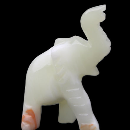 Afghan Jade hand-carved Elephant 65*29*111mm 225g in sunlight - Rocks and Things Store