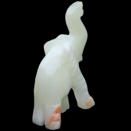 Afghan Jade hand-carved Elephant 65*29*111mm 225g in sunlight - Rocks and Things Store