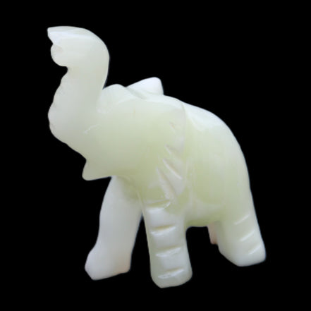 Afghan Jade hand-carved Elephant 65*29*111mm 225g in sunlight - Rocks and Things Store