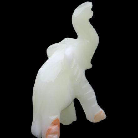 Afghan Jade hand-carved Elephant 65*29*111mm 225g in sunlight - Rocks and Things Store
