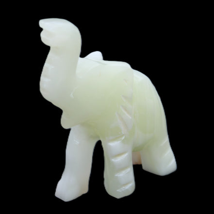 Afghan Jade hand-carved Elephant 65*29*111mm 225g in sunlight - Rocks and Things Store
