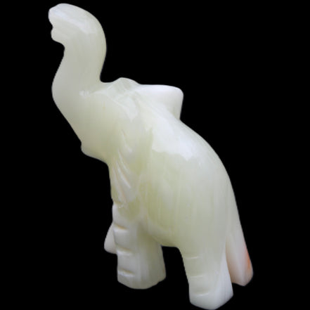 Afghan Jade hand-carved Elephant 65*29*111mm 225g in sunlight - Rocks and Things Store