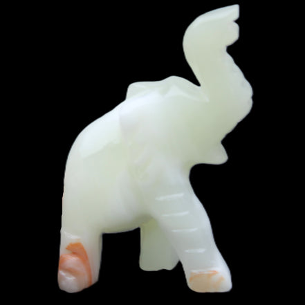 Afghan Jade hand-carved Elephant 65*29*111mm 225g in sunlight - Rocks and Things Store