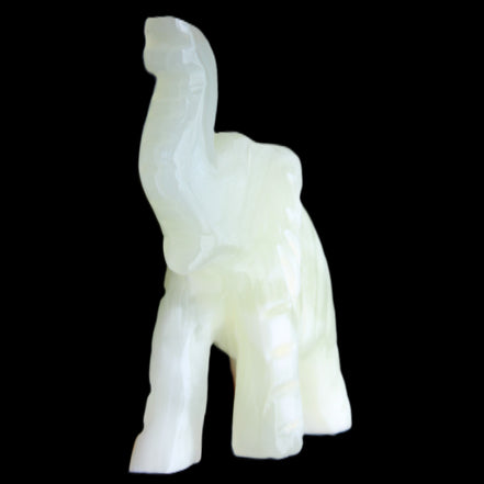 Afghan Jade hand-carved Elephant 65*29*111mm 225g in sunlight - Rocks and Things Store