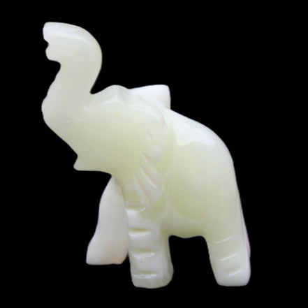 Afghan Jade hand-carved Elephant 65*29*111mm 225g in sunlight - Rocks and Things Store