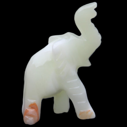 Afghan Jade hand-carved Elephant 65*29*111mm 225g in sunlight - Rocks and Things Store