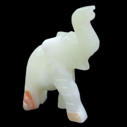 Afghan Jade hand-carved Elephant 65*29*111mm 225g in sunlight - Rocks and Things Store