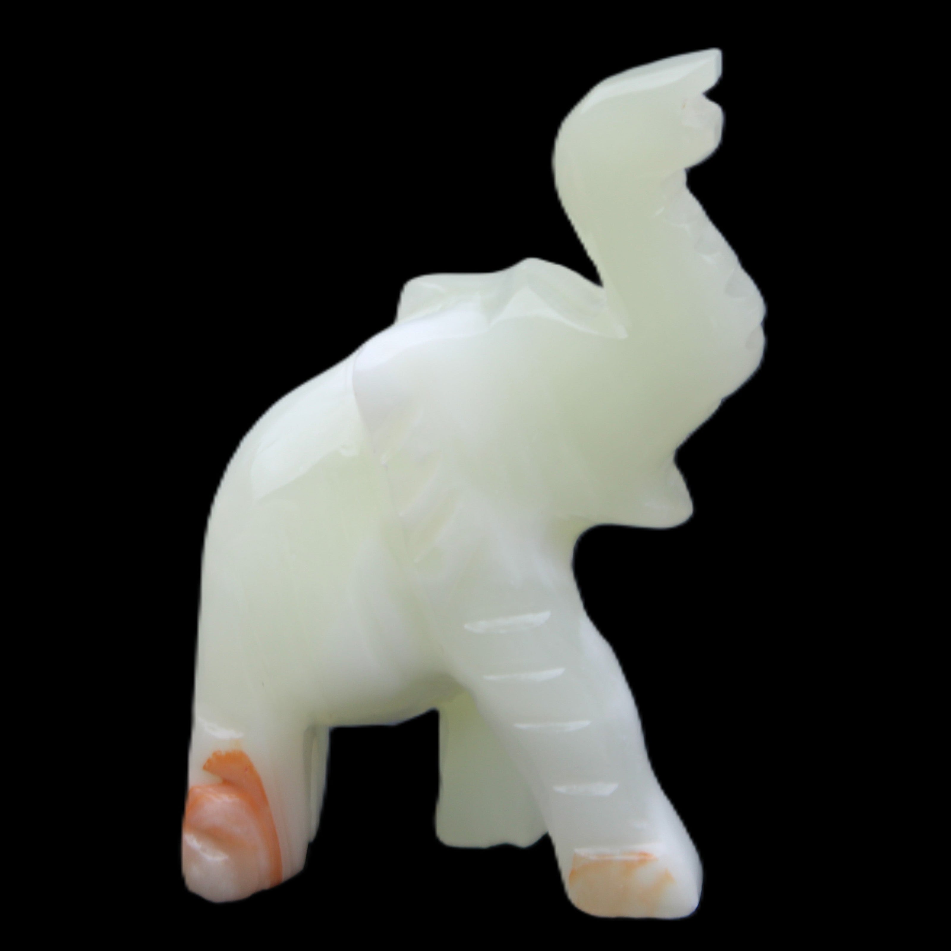 Afghan Jade hand-carved Elephant 65*29*111mm 225g in sunlight - Rocks and Things Store