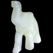 Afghan Jade hand-carved Elephant 65*29*111mm 225g in sunlight - Rocks and Things Store