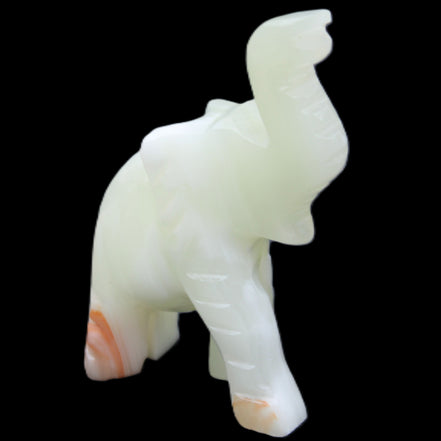 Afghan Jade hand-carved Elephant 65*29*111mm 225g in sunlight - Rocks and Things Store