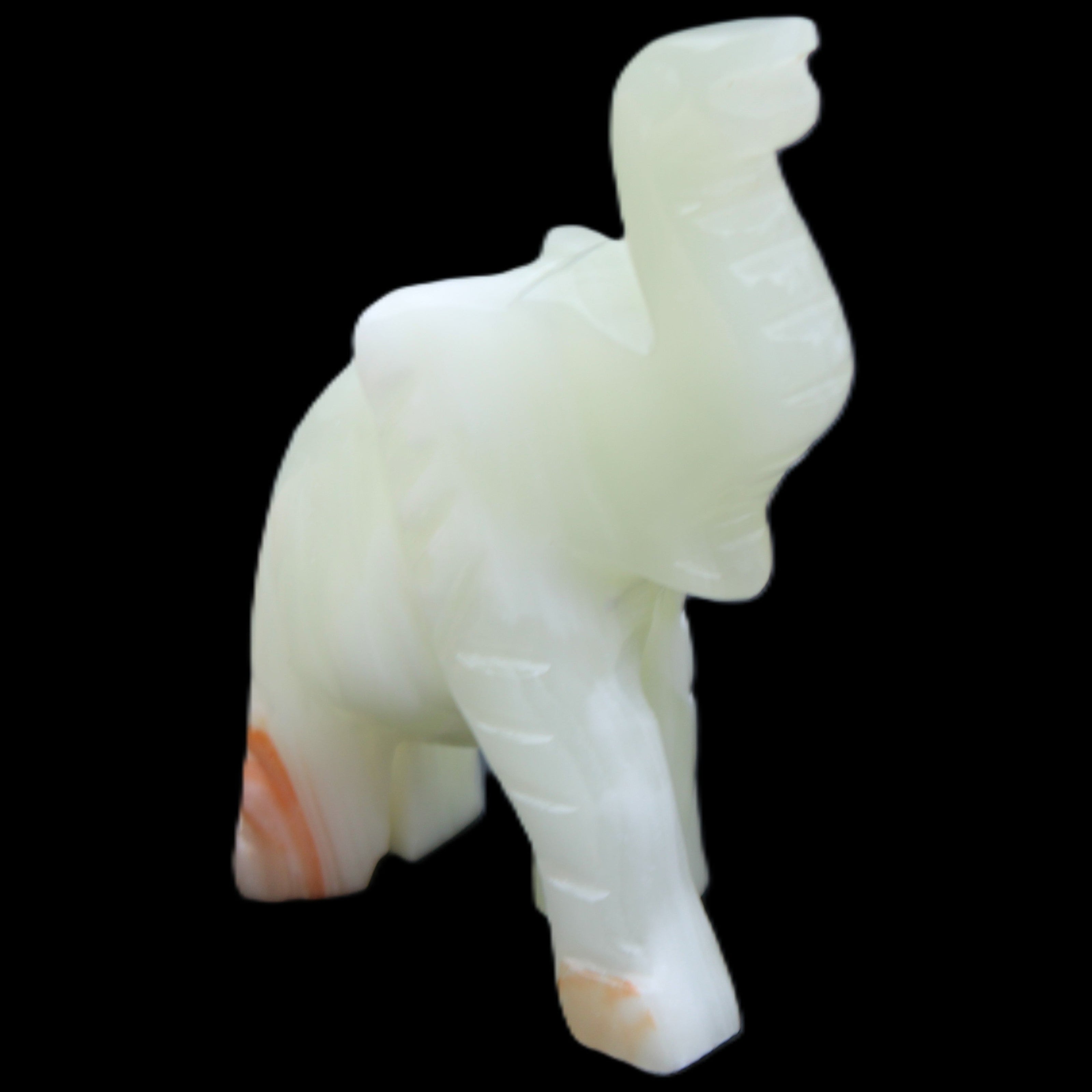 Afghan Jade hand-carved Elephant 65*29*111mm 225g in sunlight - Rocks and Things Store