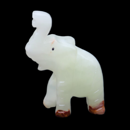 Afghan Jade hand-carved Elephant 68*28*110mm 225g in sunlight - Rocks and Things Store